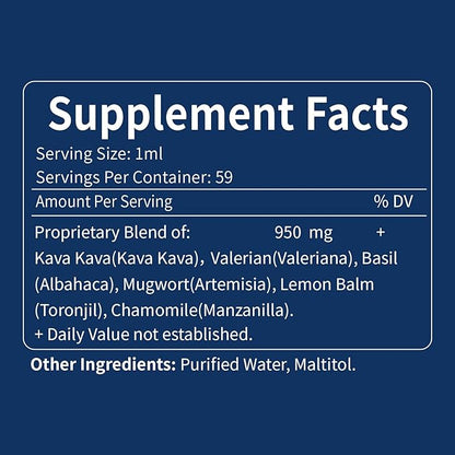 All Herbal Liquid Drops, Kava Extract for Calming Support, Relaxation Support & Better Sleep Support. 6oz-Lemon