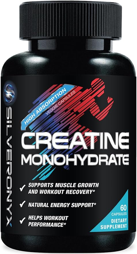 Creatine Monohydrate Capsules 3000mg – Micronized Creatine Supplement for Strength, Lean Muscle Growth, Workout Performance & Endurance Support – Athletic Recovery Support & Gluten Free – 60 Capsules