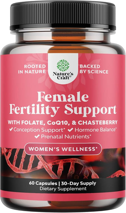 Fertility Supplement for Women with Prenatal Multivitamins - Female Fertility Support with Prenatal Choline Inositol Folate Chasteberry and CoQ10 Blend for Women to Promote Faster Conception