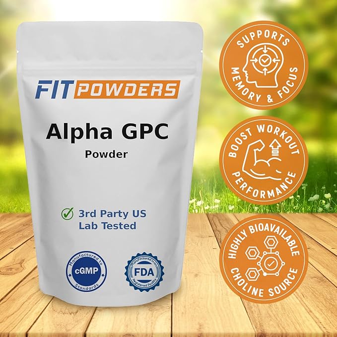 Alpha-GPC Powder, Non-GMO Choline Powder, Vegan, Third Party Tested, Pre-Workout, Memory and Focus, with Scoop (1000 Grams)