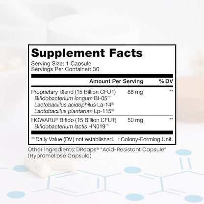 Pure TheraPro Rx Power Probiotic Daily - 30 Acid-Resistant Capsules | 4 Proven Strains - 30 Billion CFU/Capsule | Patented Activ-Vial Desiccant Bottle to Ensure Freshness | NO Refrigeration Required