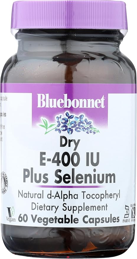 BlueBonnet Dry E-400 IU Plus Selenium Vegetarian Capsules, 60 Count