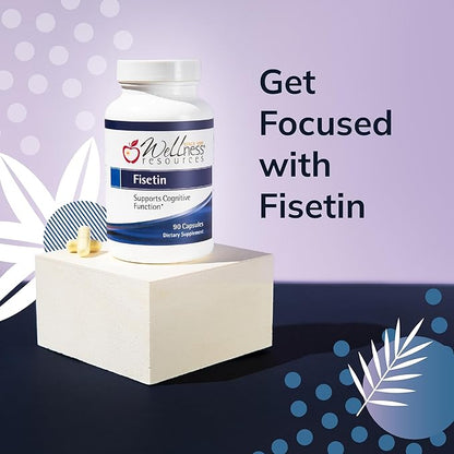 Wellness Resources Fisetin - Novusetin Fisetin Supplement for Longevity, Memory, Focus, Brain Health - Senolytic and Situin Activator - Gluten-Free, Non-GMO, Vegan (100mg, 90 Capsules)