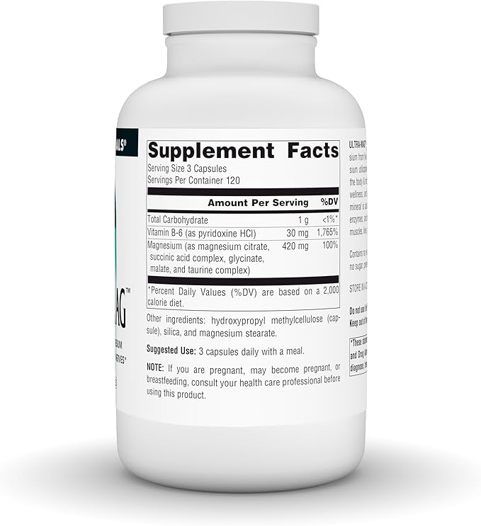 Source Naturals Ultra-Mag, Vegan Dietary Supplement, 5-in1 Bioavailable Magnesium, Relaxes Muscles & Calms Nerves*, Vegan Capsules (360)