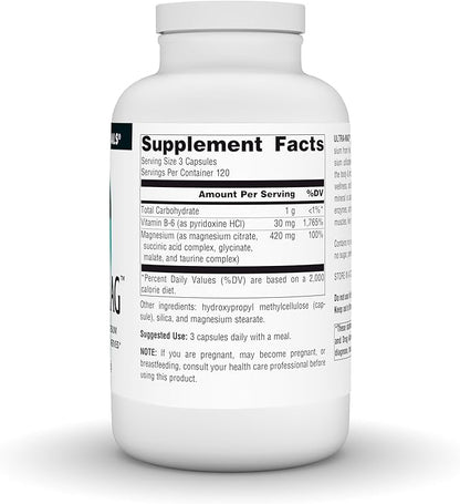 Source Naturals Ultra-Mag, Vegan Dietary Supplement, 5-in1 Bioavailable Magnesium, Relaxes Muscles & Calms Nerves*, Vegan Capsules (360)