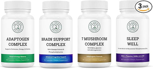 Total Wellness Bundle - 7 Mushroom Complex, Brain Support, Sleep Well, and Stress Adaptation