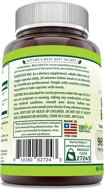 Herbal Secrets Quercetin 800 Mg with Bromelain 165 Mg Supplement | 60 Veggie Capsules | Non-GMO | Gluten-Free | Made in USA