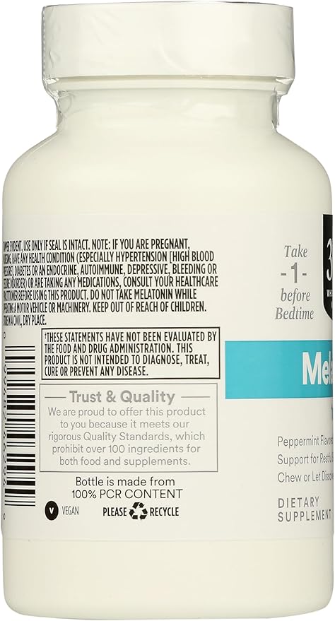365 by Whole Foods Market, Melatonin 1mg Lozenges, Peppermint Flavored, 120 Count