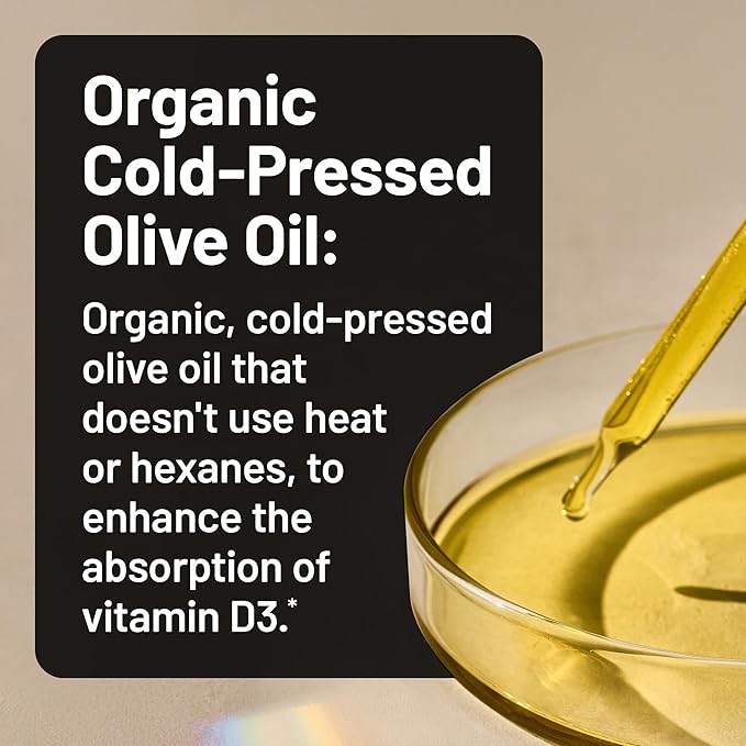 NatureWise Vegan Vitamin D3 5000iu (125 mcg) Organic D3 from Lichen - Supports Immune, Muscle, Bone Health - High Absorption with Organic Cold-Pressed Olive Oil - Non-GMO - 60 Softgels[2-Month Supply]