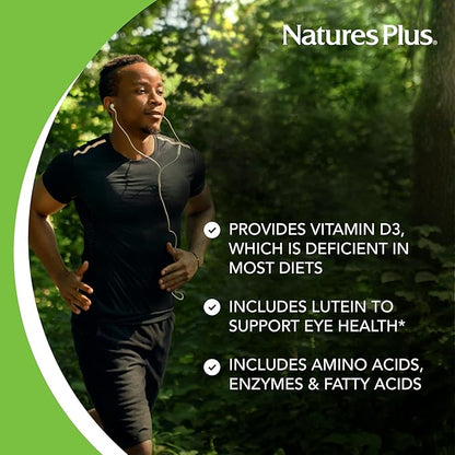 Natures Plus Ultra Source of Life No-Iron Multivitamin - 90 Tablets - Supports Immune Health, Energy & Overall Well-Being - with Lutein & Vitamin D3 - Vegetarian & Gluten Free - 30 Servings