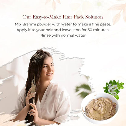 100% Natural Brahmi Powder | (100 gms) Pure Bacopa Monnieri Powder Herbal Supplement | Brahmi Powder for Hair Growth | Bacopa Powder Ayurvedic Support for Healthy Hair | Herbal Hair Mix