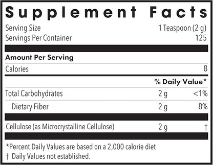 Allergy Research Group Cellulose Powder - Microcrystalline Cellulose Powder, 2000mg Insoluble Fiber Supplement, Powdered Cellulose, Non-Fermentable, Hypoallergenic - 8.8 Oz