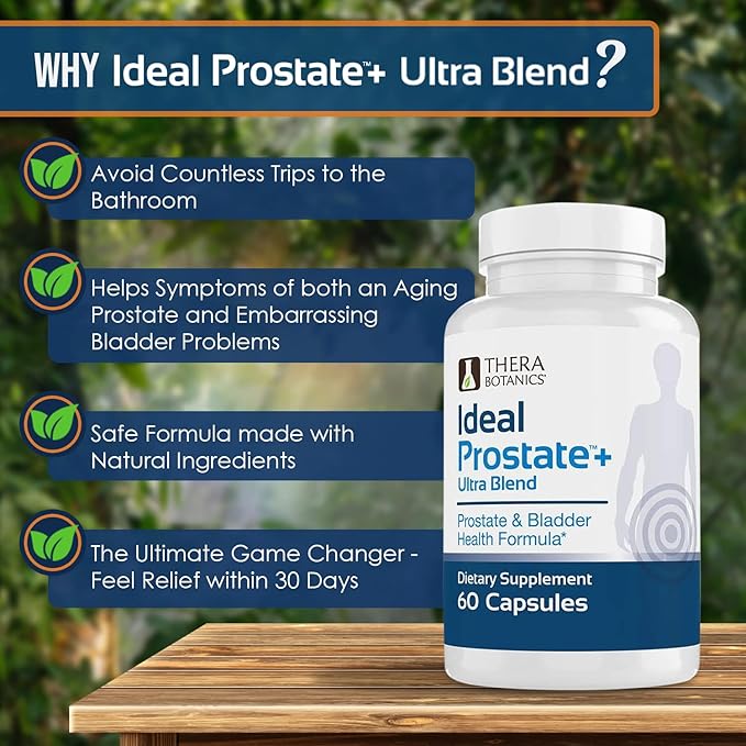 Advanced Men's Prostate Support by Ideal Prostate Plus Ultra with Reishi Mushroom, Saw Palmetto, Lycopene and More for Natural Relief