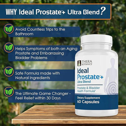 Advanced Men's Prostate Support by Ideal Prostate Plus Ultra with Reishi Mushroom, Saw Palmetto, Lycopene and More for Natural Relief