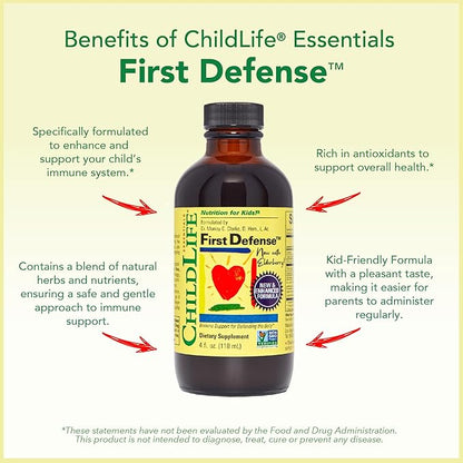 CHILDLIFE ESSENTIALS Immune Support 3-Pack - Liquid Vitamin C, First Defense, and Echinacea - Immune Boosting Supplements for Infants, Toddlers, and Kids