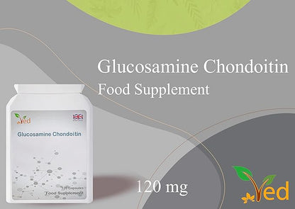 VED Glucosamine Chondroitin Turmeric Vitamin C | Joint Support Supplement |Non-GMO, Gluten Free | 120 Capsules | 60 Days Supply.