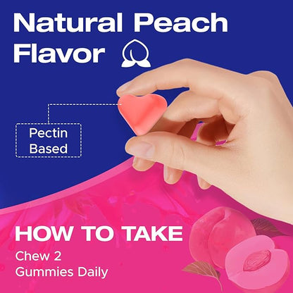 Booty Gummies for Women - BBL Gummies with Multivitamins and Herbal Extracts - Peach Flavor - 120 Count
