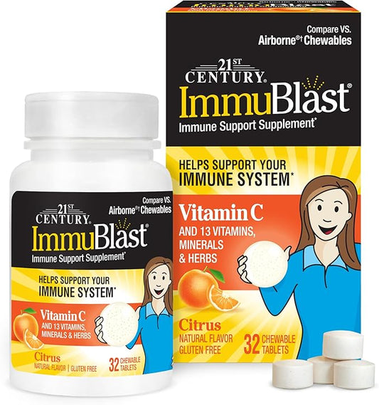 21st Century Immublast Chewable Tablets, Citrus 32 Count