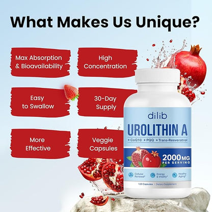 Urolithin A Supplement 1000mg, 120 Capsules
