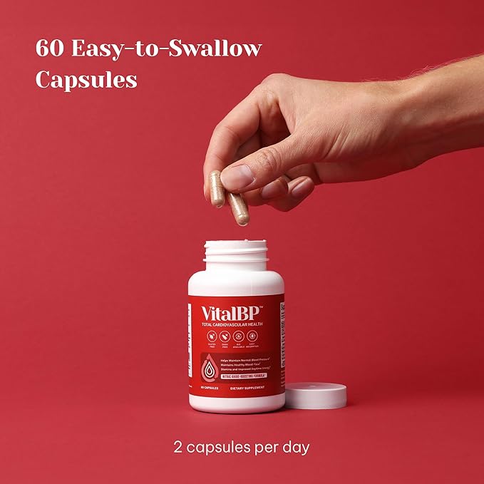 Vital BP - Support for Normal Blood Pressure - Supports Blood Flow & Arteries - with CoQ10, L-Citrulline, and K2 & D3-60 Capsules