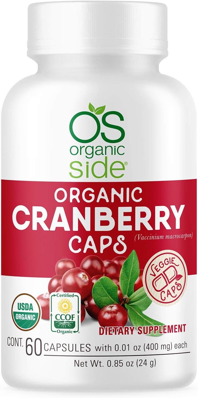Organic Cranberry 60 Capsules - Prevention of UTI - Certified USDA - Non GMO - Vegan