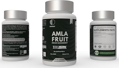 Organic Amla Capsules – Natural Vitamin C Supplement for Immunity, Skin, and Hair Health – 60 Capsules