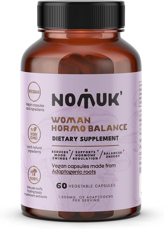 Woman Hormo Balance, Shatavari for PMS, Schisandra, Maca and Ginseng, adaptogenic Roots, Mushroom Extract for Women's Health, 60 Capsules