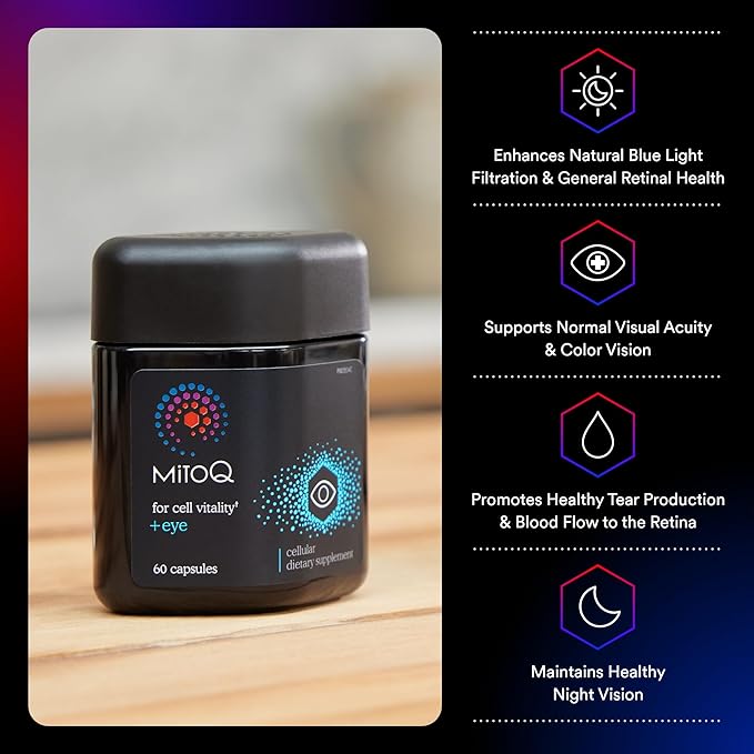 MitoQ +Liver & +Eye Bundle: Advanced Antioxidant Supplements for Metabolism, Detox & Blue Light Protection | Supports Liver Health, Eye Vitality & Natural Detox (2 x 60 Capsules)