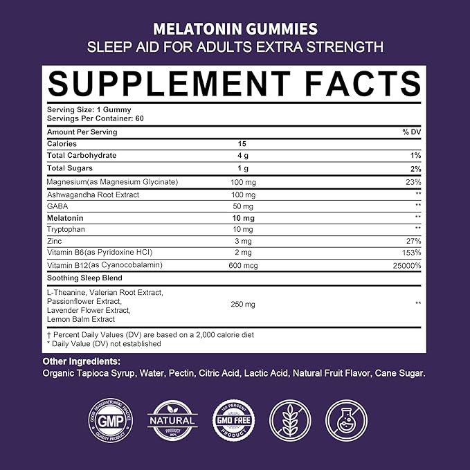 NEVISS Melatonin + Vitamin D3 & B12 Gummies, Vegan, 2+2=4 Pack