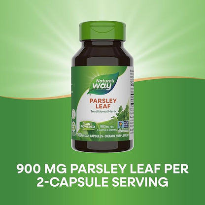 Nature's Way Premium Herbal Parsley Leaf Provides Chlorophyll, 100 Vegan Capsules