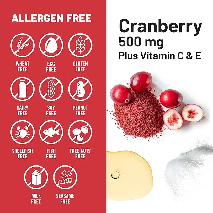 NatureWise Cranberry Pills for Women - Extract Equal to 12,500mg* Cranberry Supplement + Vitamin C & E - Cleansing Urinary Tract & Bladder - Vegan, Non-GMO, Sugar-Free - 60 Capsules[1-Month Supply]