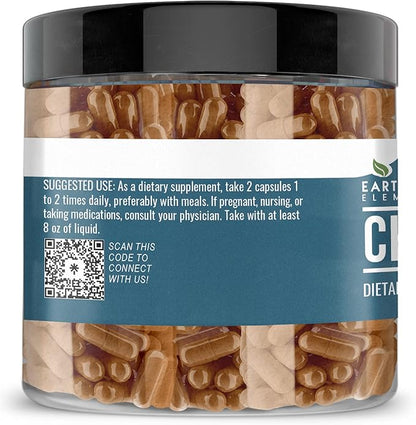 Earthborn Elements Chaga Mushroom Extract 200 Capsules, Pure & Undiluted, No Additives