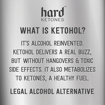 Hard Ketones Ginger Mule with Stevia | Alcohol Alternative with 17g (5%) Ketohol | 12 Pack, 12 Oz Cans