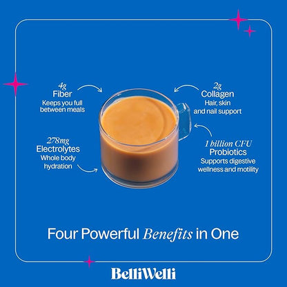 Unflavored Daily Fiber Supplement Powder with Collagen, Probiotics & Electrolytes | Supports Digestive Health, Gut Balance & Debloating, Sugar Free | 30 Servings