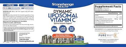 Dynamic Liposomal Vitamin C 1500mg - 90 Capsules - Advanced Formula - Phospholipids sourced from Non-GMO Sunflower, Supports Healthy Immune System, Collagen Synthesis, and Brain Health*