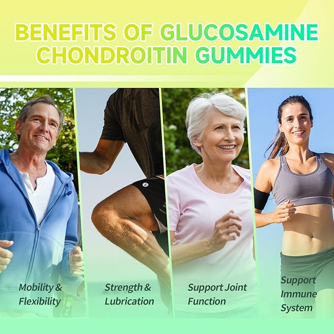 Glucosamine Chondroitin Gummies, Extra Strength Joint Support Supplement with MSM & Elderberry, Joint Support Supplement for Adults, Men & Women, Pineapple Flavor, 120 Count