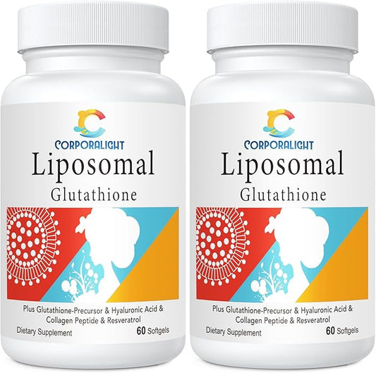 Liposomal Glutathione – High Potency, Glutathione Supplement, with Hyaluronic Acid, Collagen Peptides, and Resveratrol, Ultimate Antioxidant - Energy, Skin & Detox, 120 Softgels