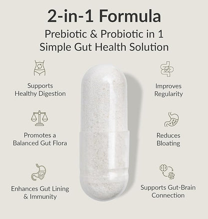 BIOptimizers Probiotic Breakthrough, Proteolytic Prebiotics & Probiotics Supplement – Lactobacillus Plantarum OM for Immune, Bloating & Gut Relief Support, 30 Vegan Capsules