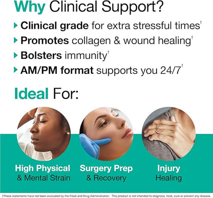 VitaMedica | Clinical Support Formula | Promotes Collagen & Wound Healing | Vitamin C, D, & A to Support Healthy Immune Function | Zinc + Selenium | Vitamin B | Multivitamin for Women & Men