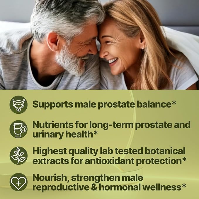 Ultimate Prostate - Health Support Supplement with Saw Palmetto, Nettle Root, Pygeum, Turmeric, Zinc, Vitamin D3-60 Count (Pack of 1)