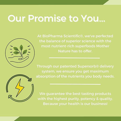 Biopharma Scientific Nanogreens+Probiotic: Greens Superfood Fruit & Vegetable Powder Smoothie Mix & 5 Billion Probiotics for Digestive Health with Spirulina, Chlorella, Strawberry Flavor, 30 Servings