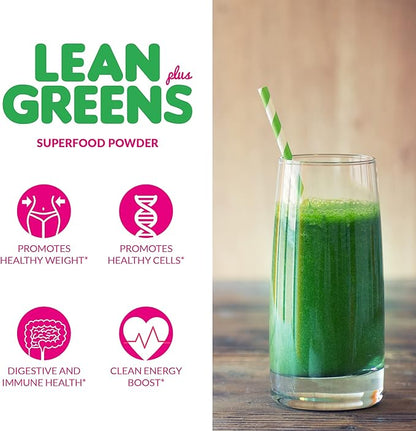 SkinnyBoost - Lean Greens & Super Food Powder - Ultimate Power Blend with Green Tea, Mushroom Blend, Ashwagandha, Spirulina Algae & Wholefoods - Natural Detox & Clean Energy - 30 Servings -12 Oz