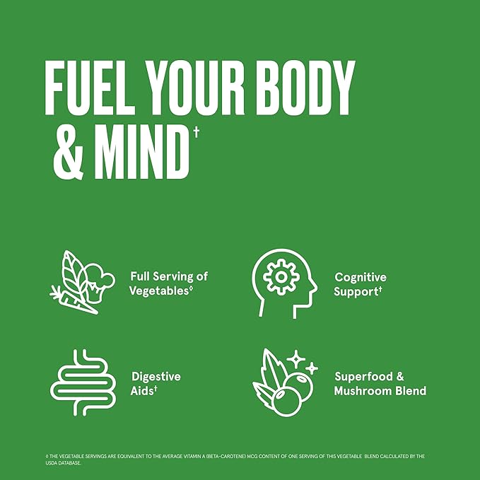 Bulletproof Greens, 8.4 Ounces, Daily Greens Powder for Daily Wellness, 35 Superfoods, and 15 Count Greens Packets Bundle