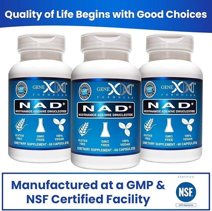 Genex Formulas NAD+ 250mg Serving 60 Capsules Nicotinamide Adenine Dinucleotide (Actual NAD+ Not a Precursor) (3)
