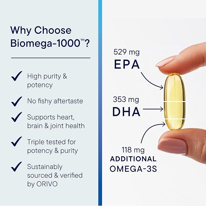 Biotics Research Biomega-1000™ Omega 3 1000mg Fish Oil Supplement with EPA/DHA, Highly Concentrated Fish oil Omega-3 Fatty Acids For Women & Men – Supports Immune & Cardiovascular Health – 90 Softgels