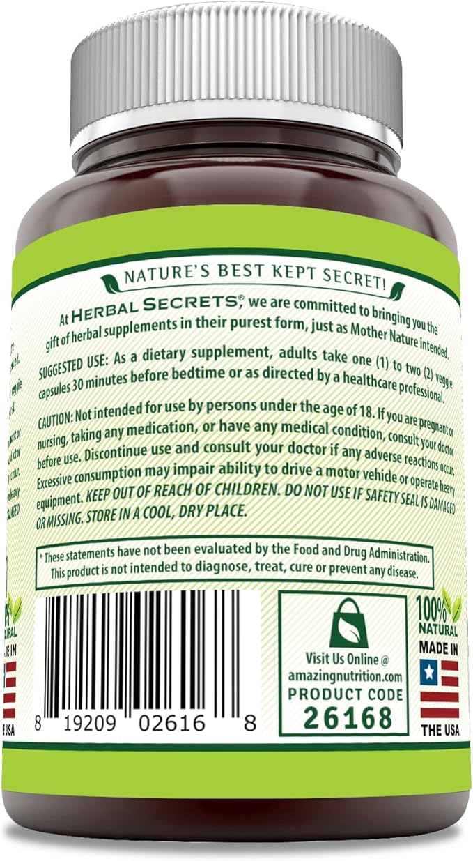 Herbal Secrets Valerian Complex Supplement | 1200 Mg per Serving | 90 Veggie Capsules | Non-GMO | Gluten-Free | Made in USA