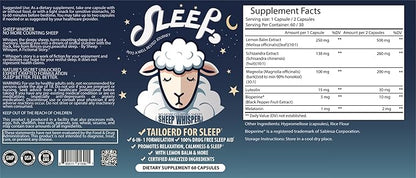 Natural Sleep Aid Tailored for Sleep – Melatonin, Lemon Balm, Magnolia Bark, Schizandra, Luteolin | Promotes Quick Sleep, Deeper Sleep, Fewer Night Awakenings, Non-Habit Forming, 60 Caps