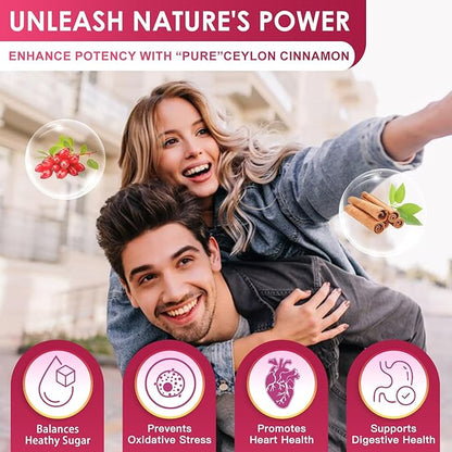 NATURE TARGET Berberine HCl 1200mg, Berberine Supplement with Ceylon Cinnamon, Chromium - Supports Immune, Gastrointestinal & Heart Health, Non-GMO, 120 Capsules