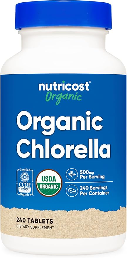 Nutricost Organic Chlorella 500mg, 240 Tablets - Gluten Free, Non-GMO