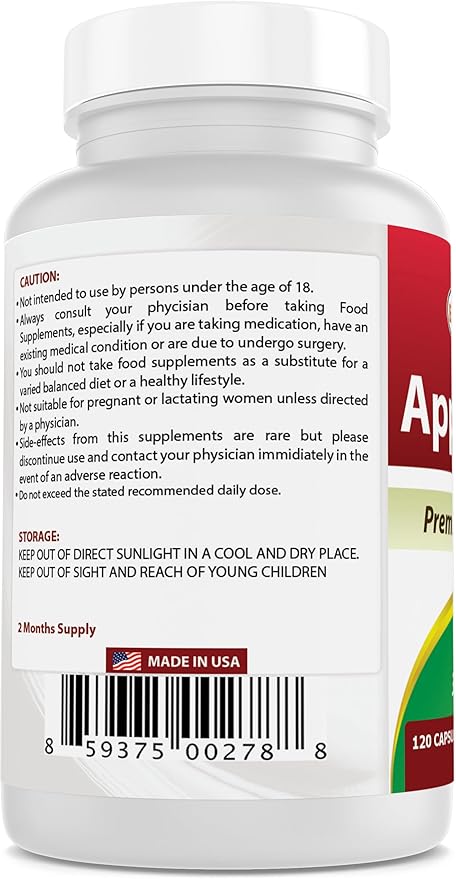 Best Naturals Apple Pectin 700 mg - Dietary Fiber - Intestinal Support - 120 Capsules (120 Count (Pack of 3))